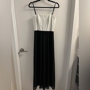 White and black strapless evening dress by Laundry by Shelli Segal - Size 2
